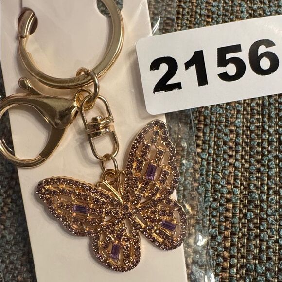 Accessories - 2156 Rhinestone Butterfly Key Ring, Bag Charm